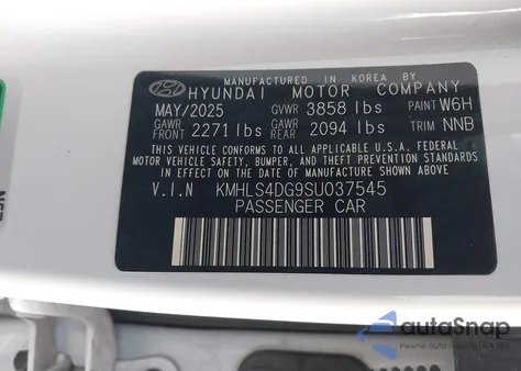 2025 Hyundai Elantra Sel Convenience z USA, uszkodzony, nr VIN KMHLS4DG9SU037545